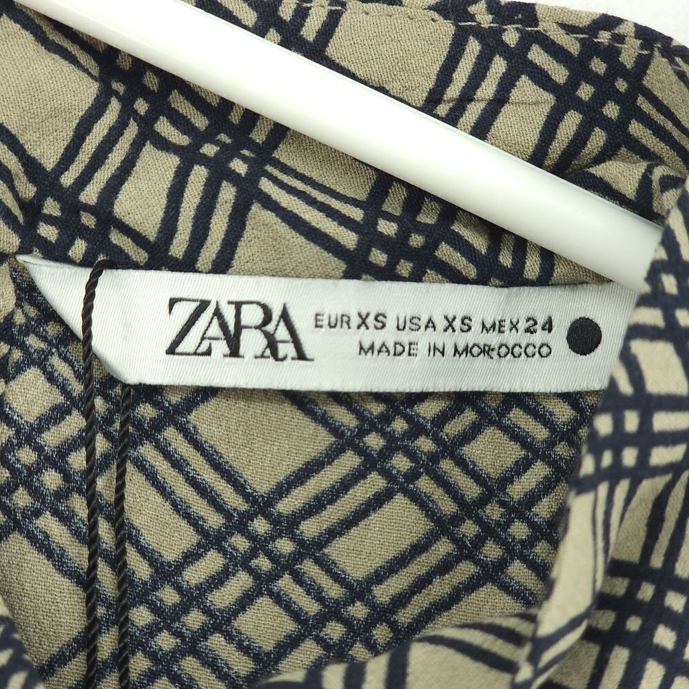 NWT XS Zara Oversized Plaid Flowy Tunic Top - Picture 4 of 8